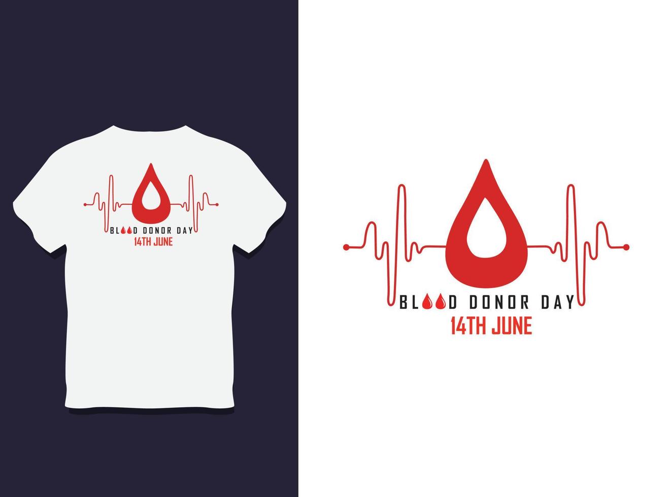 Blutspender-Typografie-T-Shirt-Design vektor