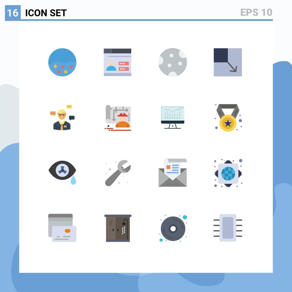 satz von 16 modernen ui-symbolen symbole zeichen für mann layout sicherheit erweitern schlaf editierbares paket kreativer vektordesignelemente vektor