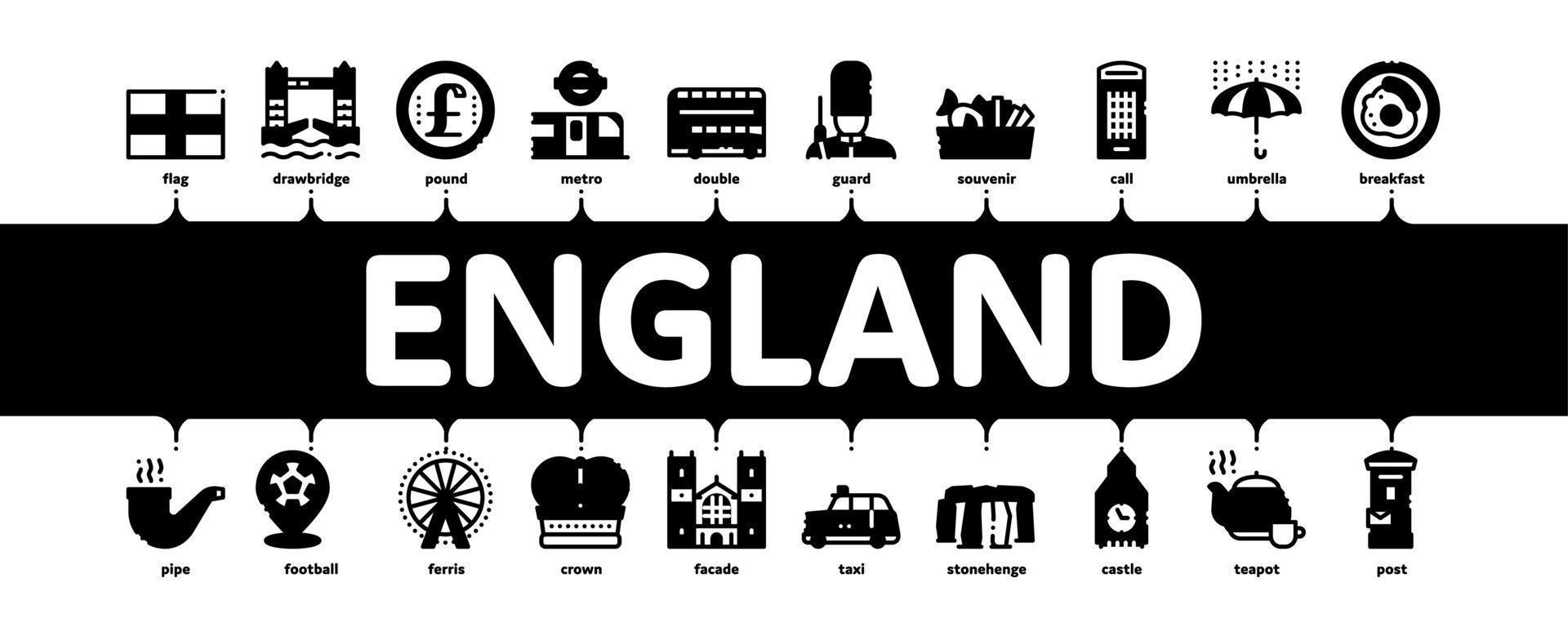 england vereinigtes königreich minimaler infografik-bannervektor vektor