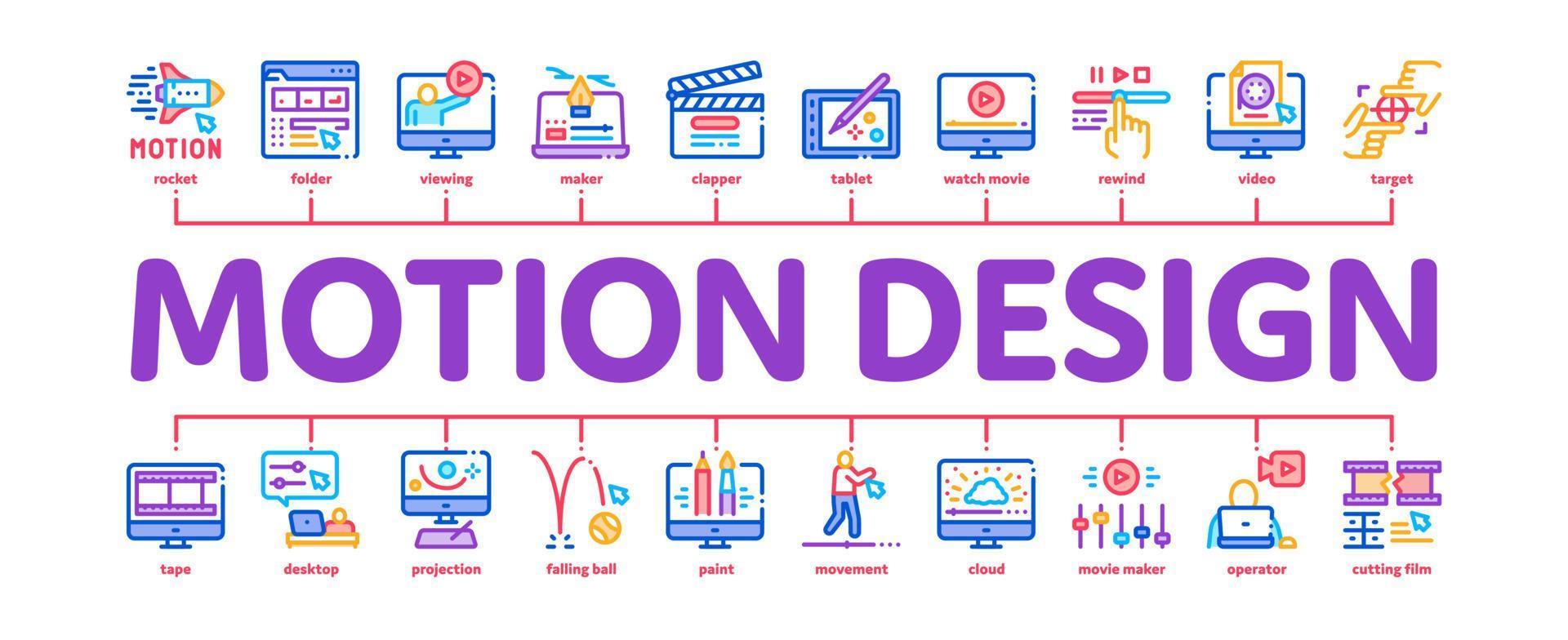 Motion Design Studio minimaler Infografik-Banner-Vektor vektor