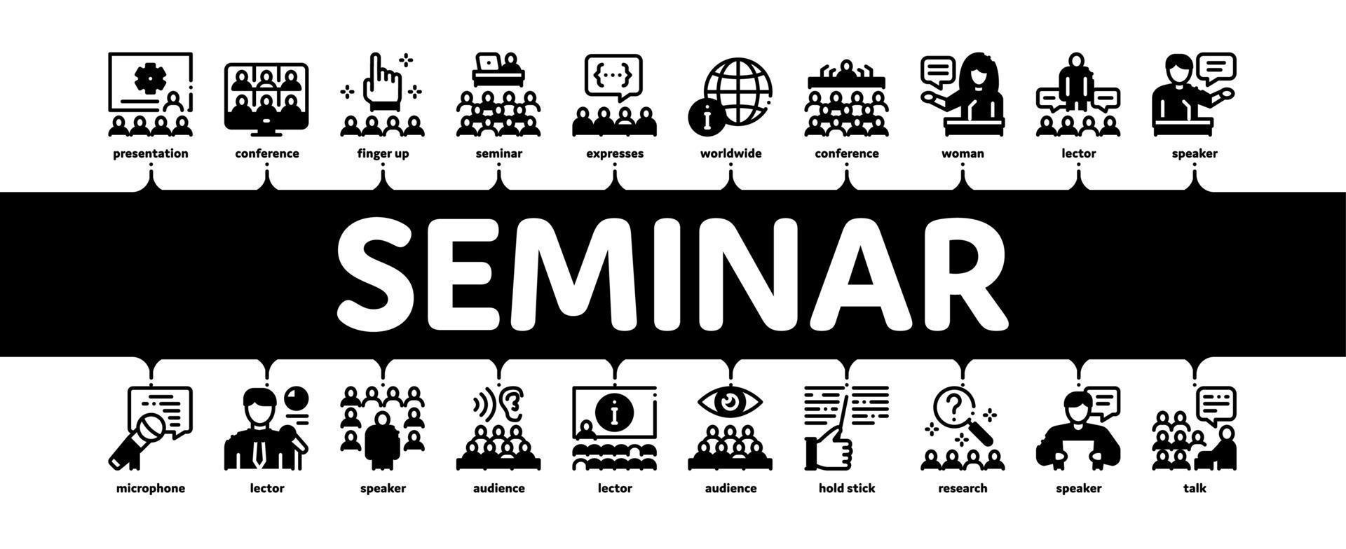 Seminarkonferenz minimaler Infografik-Banner-Vektor vektor