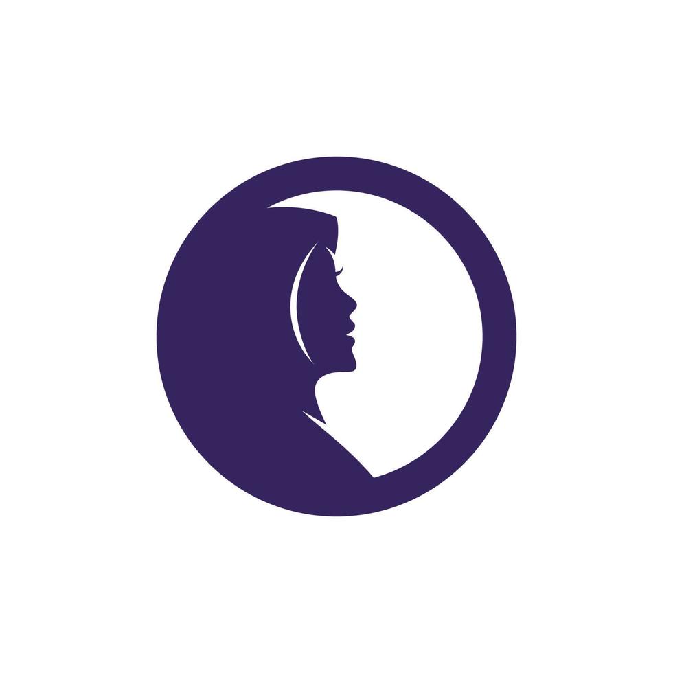 hijab logotyp mall ikon illustration vektor