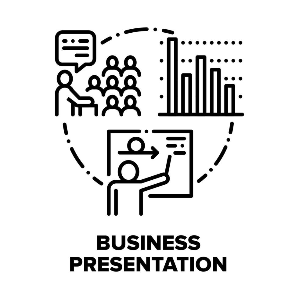 företag presentation rum vektor begrepp svart illustration