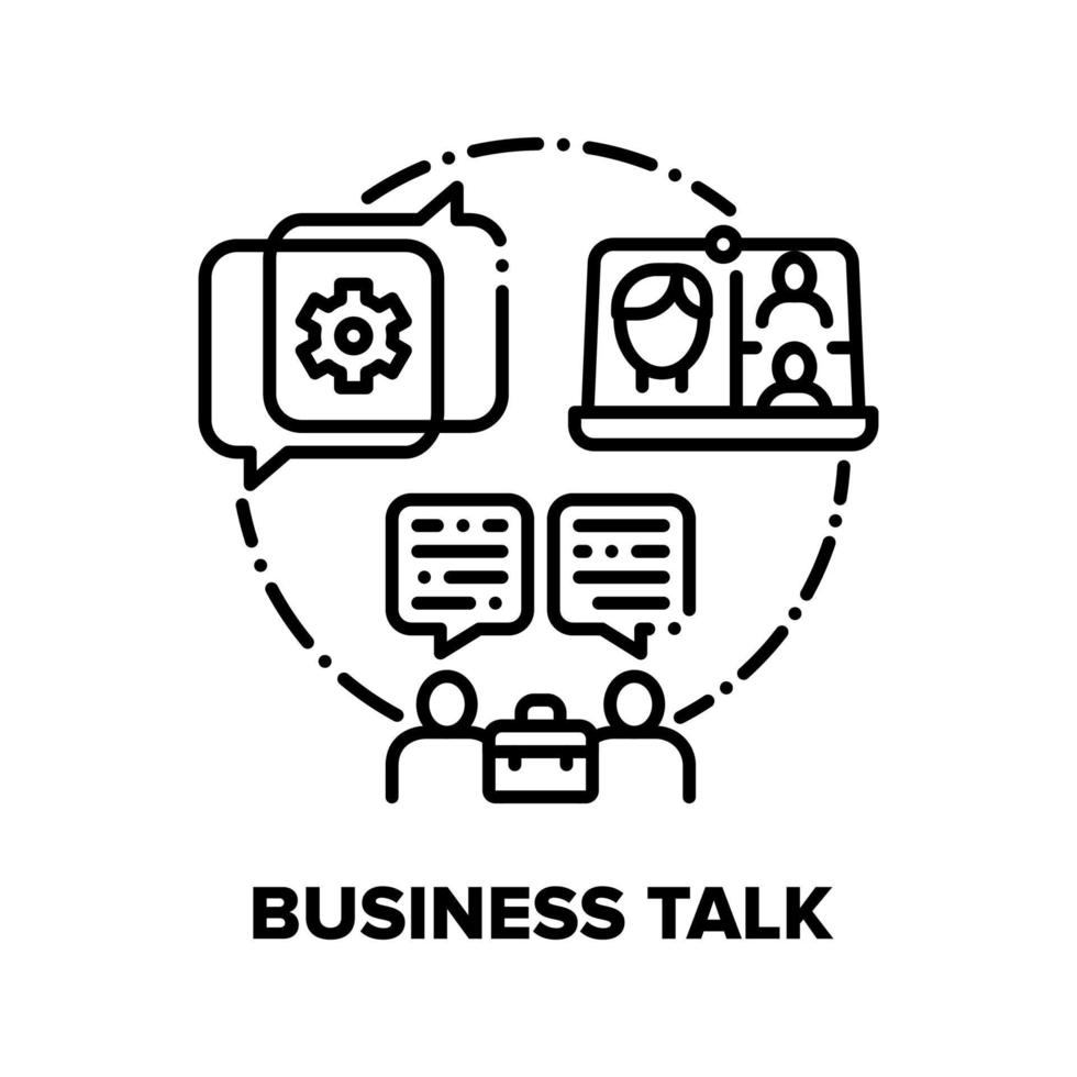 business talk vektor koncept svart illustration