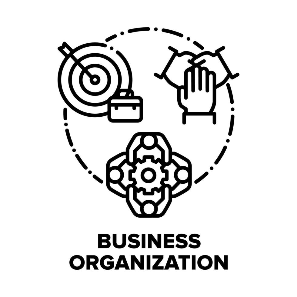 företag organisation team vektor begrepp svart illustration