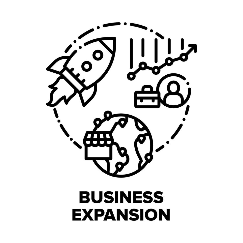 Business Expansion Erfolg Vektorkonzept schwarze Illustrationen vektor