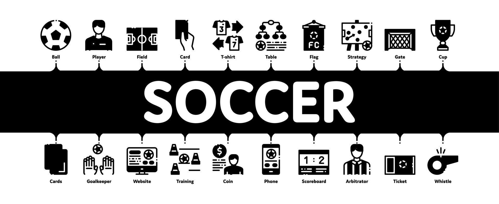 fotboll fotboll spel minimal infographic baner vektor