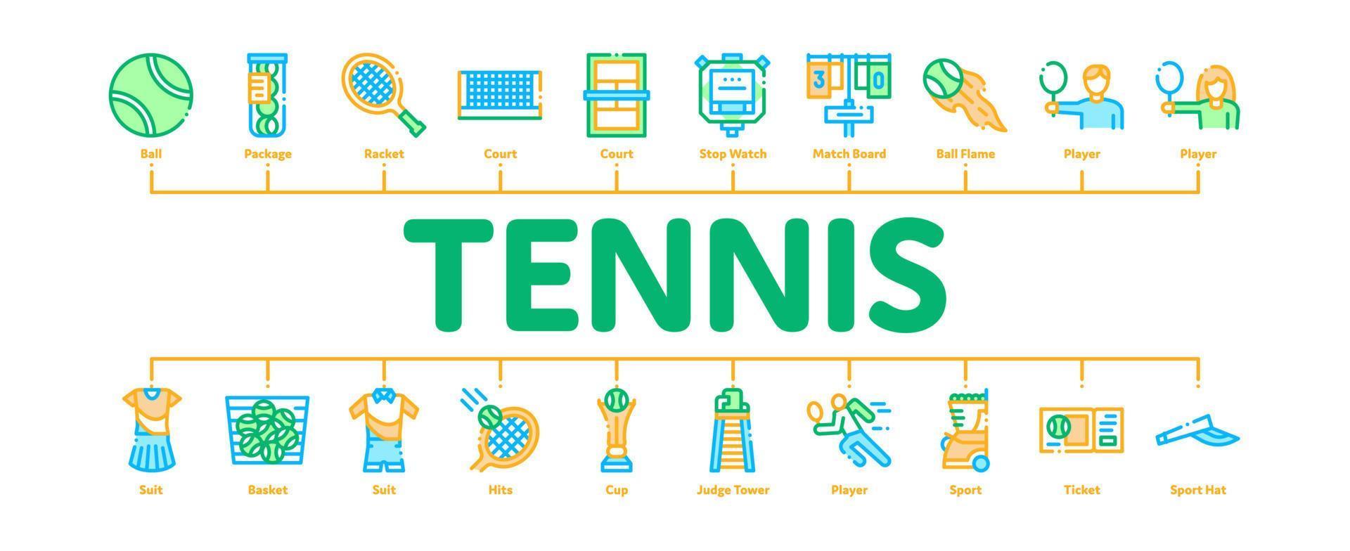 tennis spel minimal infographic baner vektor