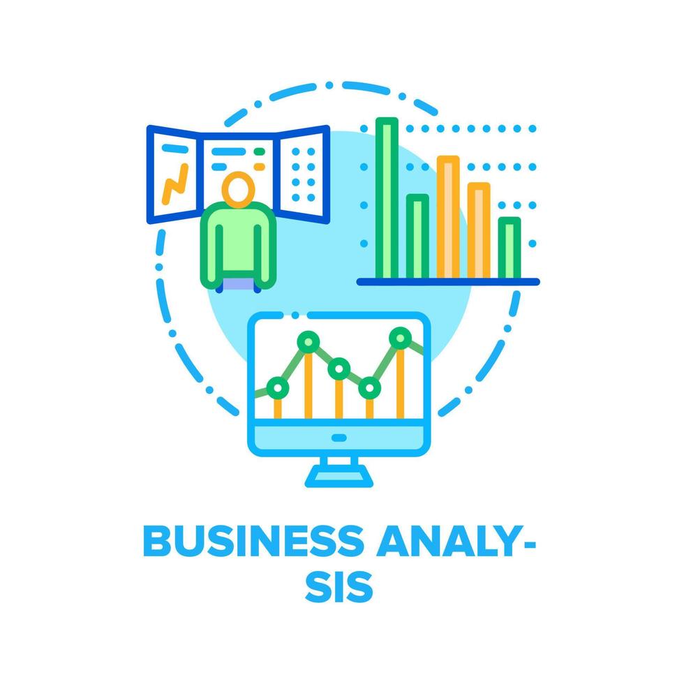 Business-Analyse-Markt-Vektor-Konzept-Farbe vektor