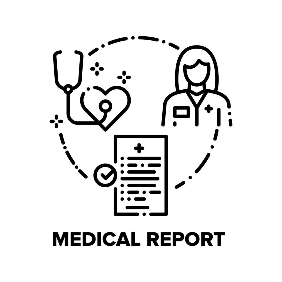 medizinischer bericht vektorkonzept schwarze illustration vektor
