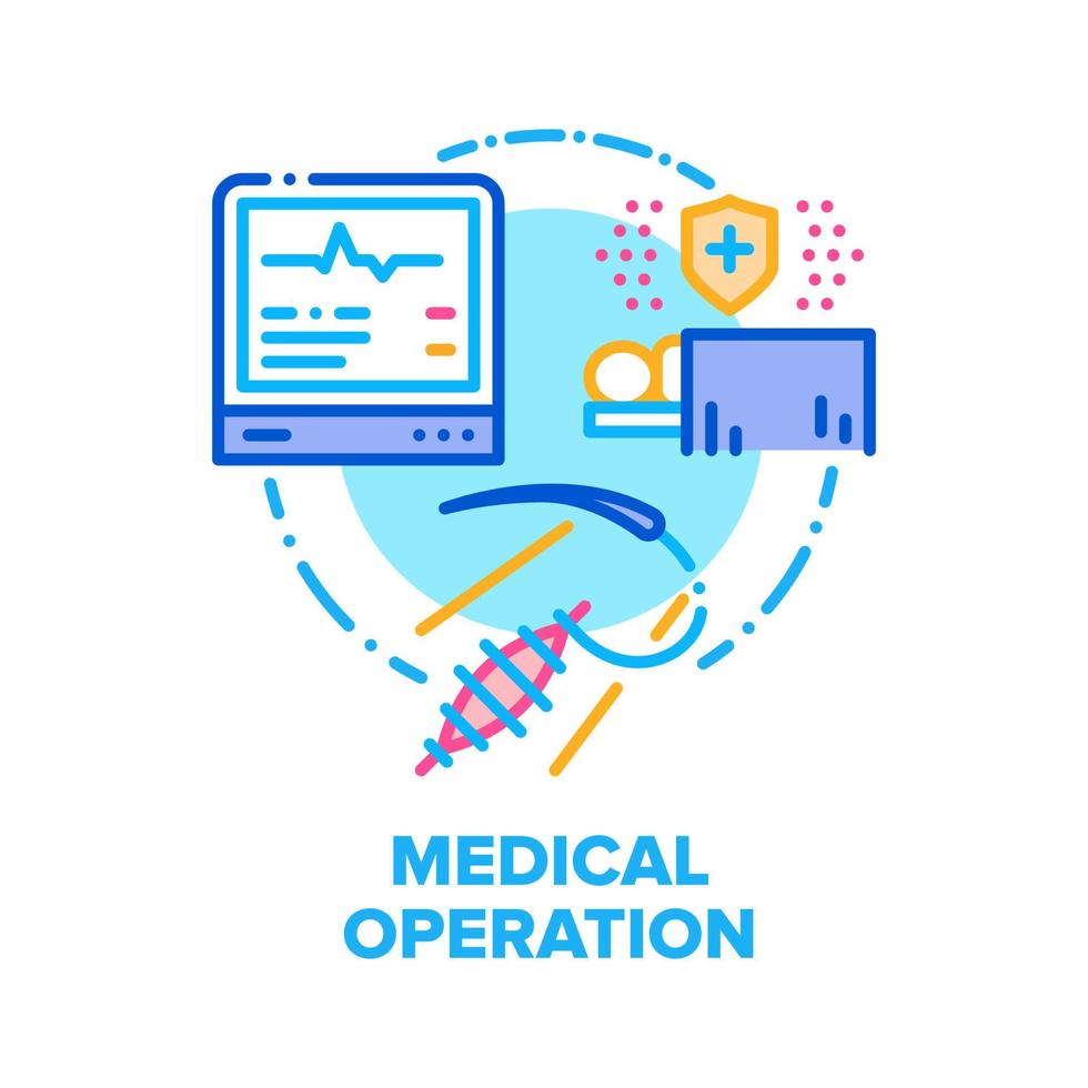 medicinsk drift patient vektor begrepp Färg platt