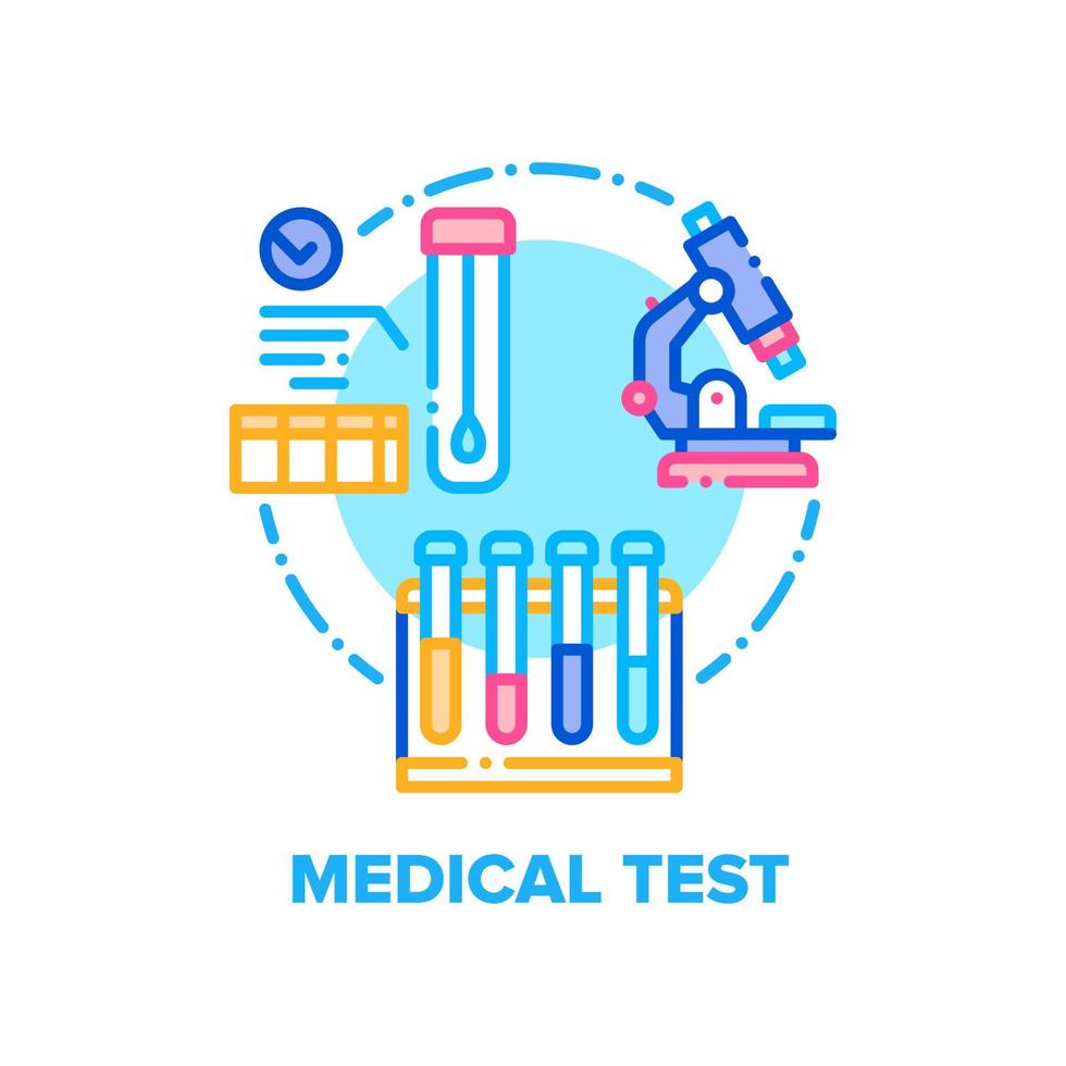 medizinischer test vektorkonzept farbabbildung flach vektor