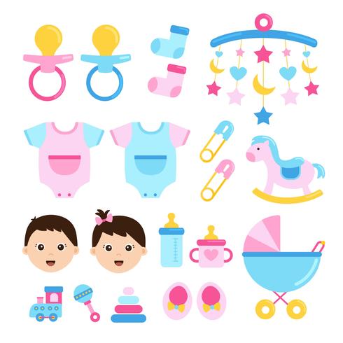 Baby-Dusche-Set-Symbol vektor