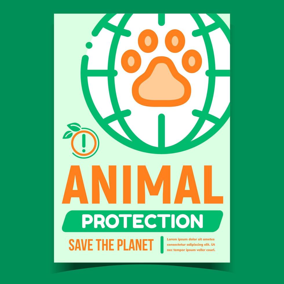 djur- skydd kreativ befordran affisch vektor