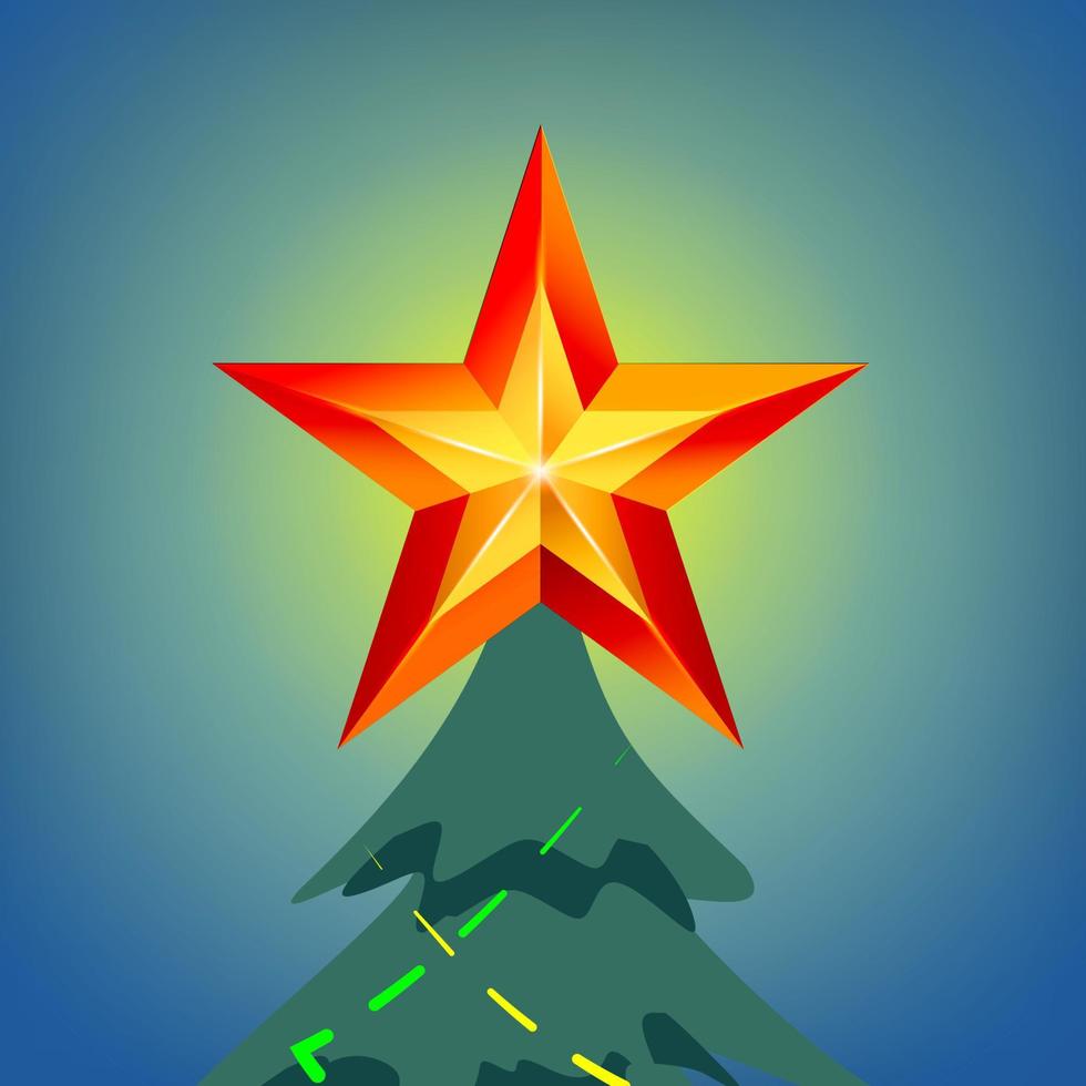 lysande jul stjärna i blå natt himmel vektor. illustration vektor