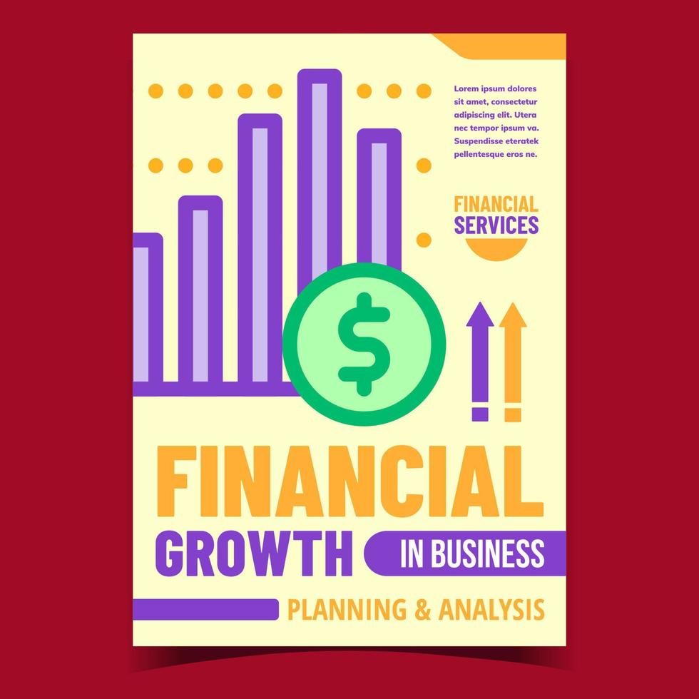 finanzielles Wachstum im Business-Promo-Poster-Vektor vektor