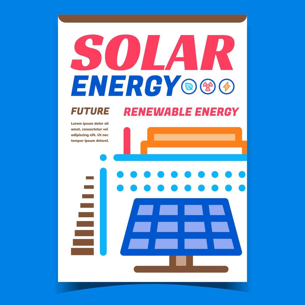 sol- energi kreativ befordran affisch vektor