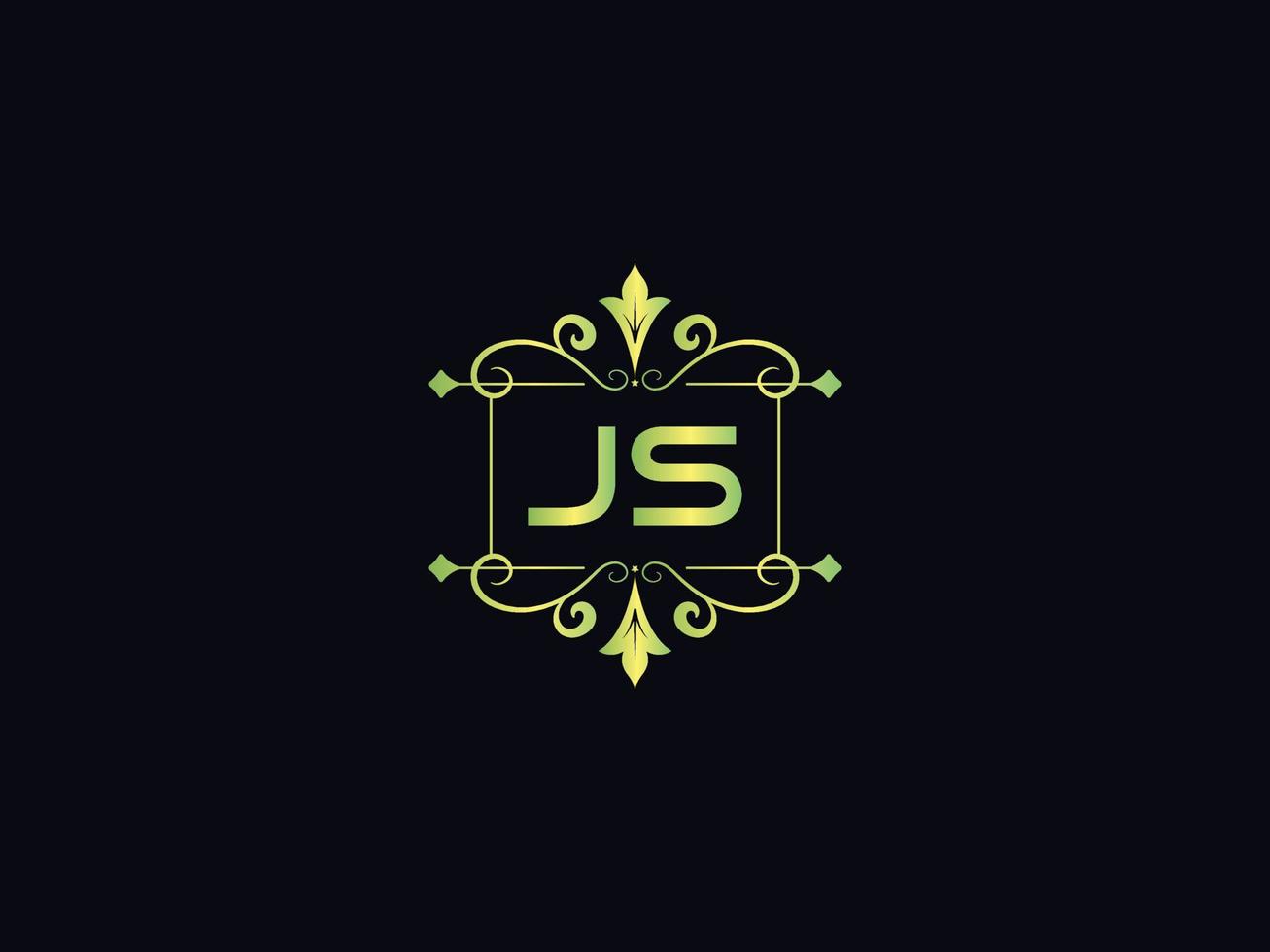 modernes js-logo-symbol, alphabet js-luxusbriefdesign vektor