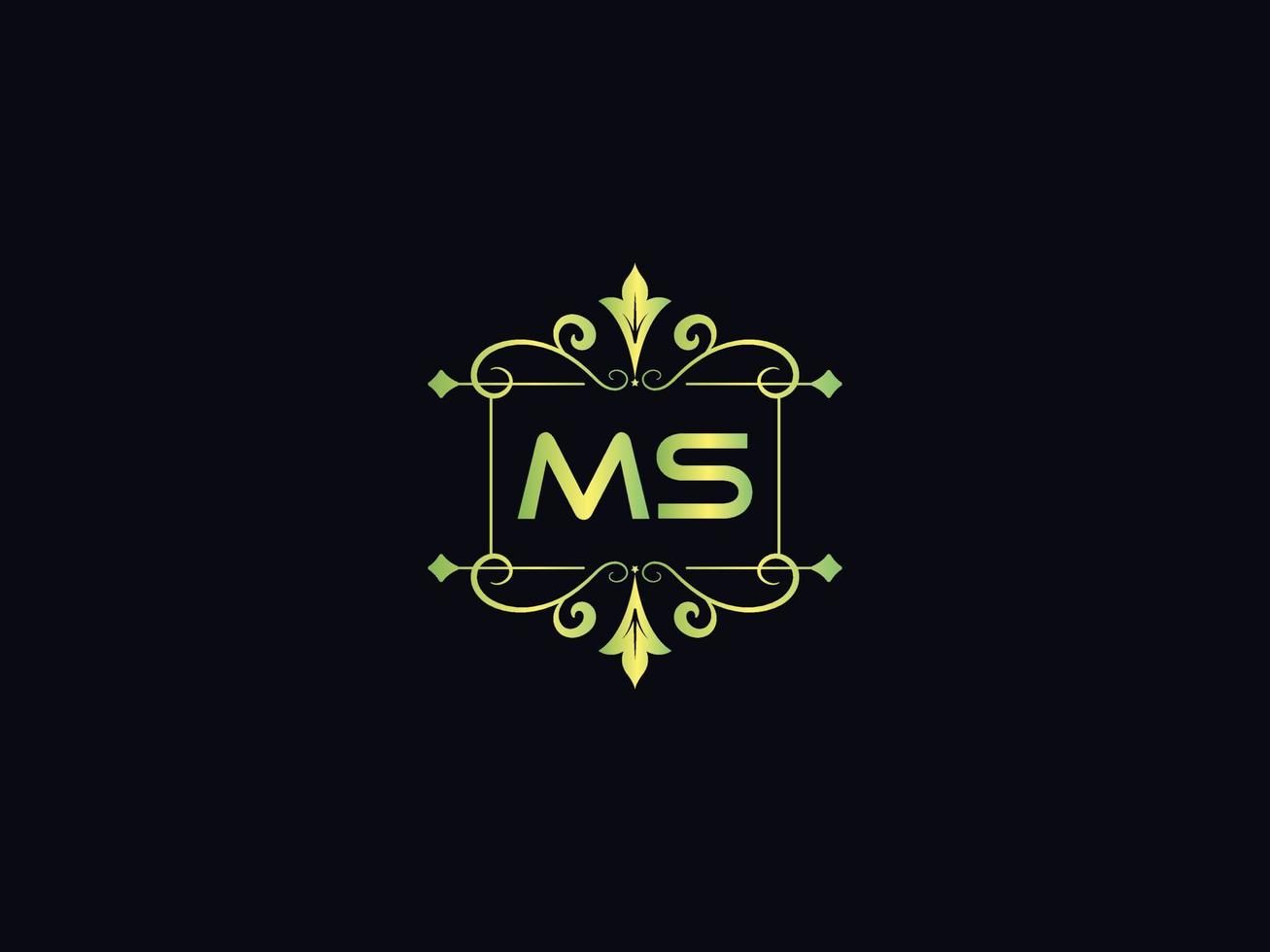 Monogramm MS-Luxus-Logo, abstrakter MS-Brief-Logo-Vorlagenvektor vektor