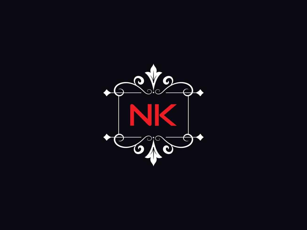 minimalistisches nk-Logo-Bild, kreativer nk-Luxus-Buchstaben-Logo-Vektor vektor