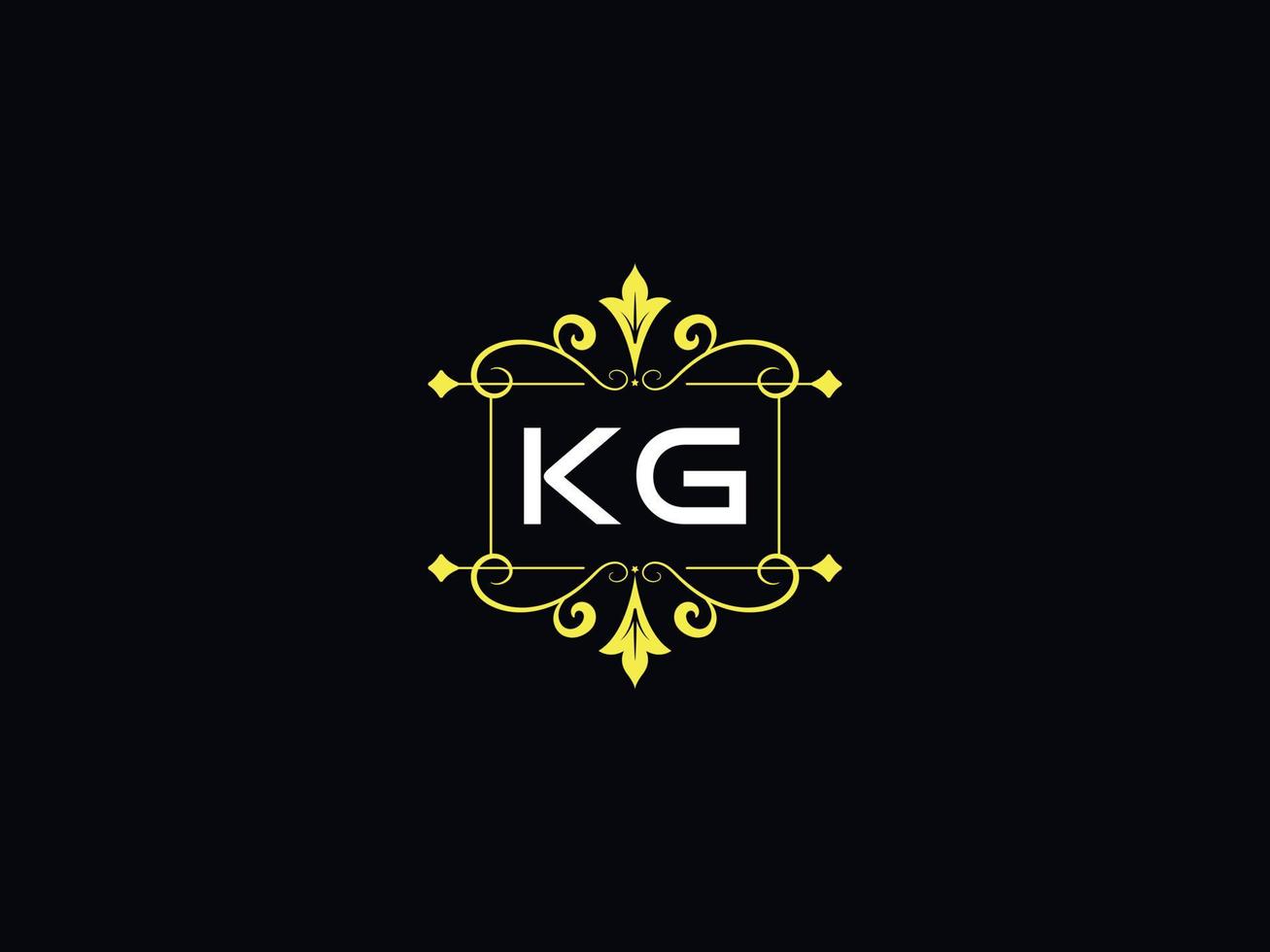 eleganta kg lyx logotyp, typografi kg logotyp brev design vektor
