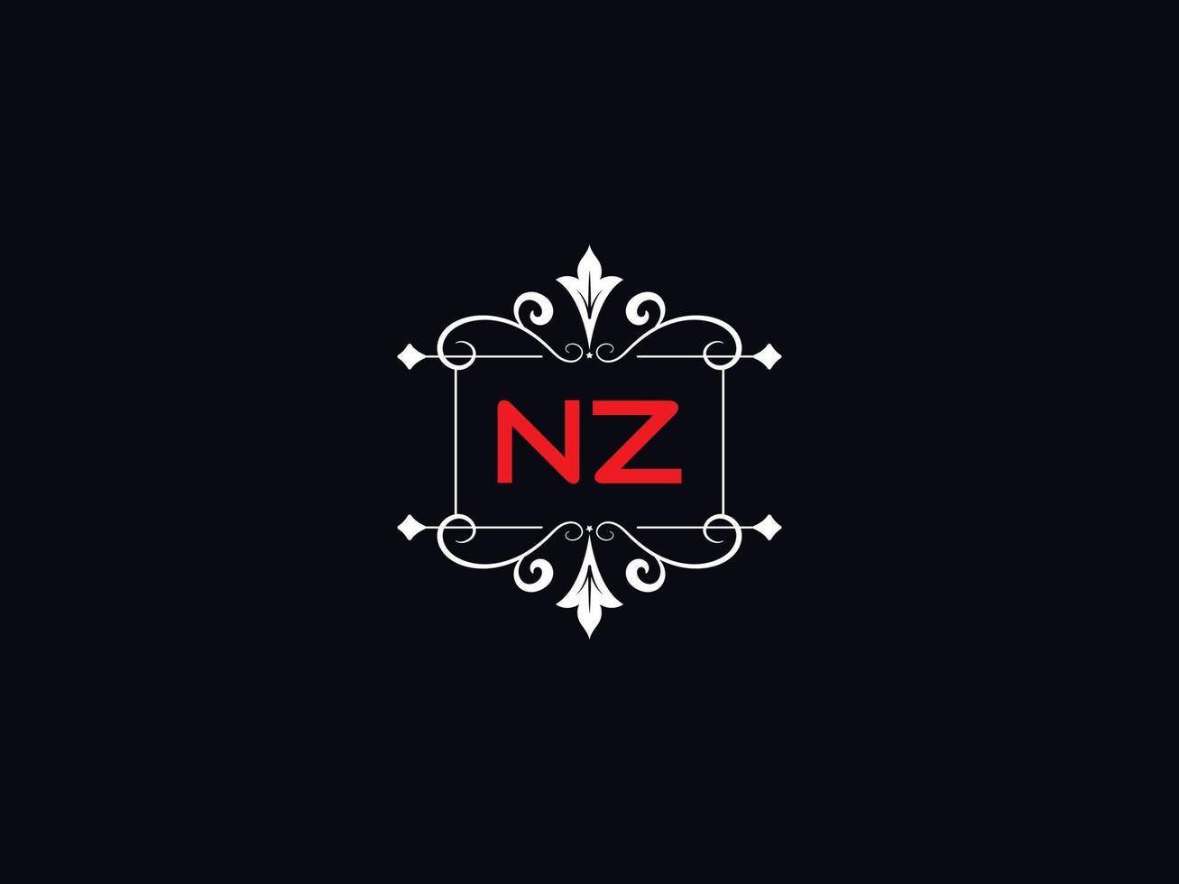 minimalistisches nz-logobild, kreativer nz-luxusbrief-logovektor vektor