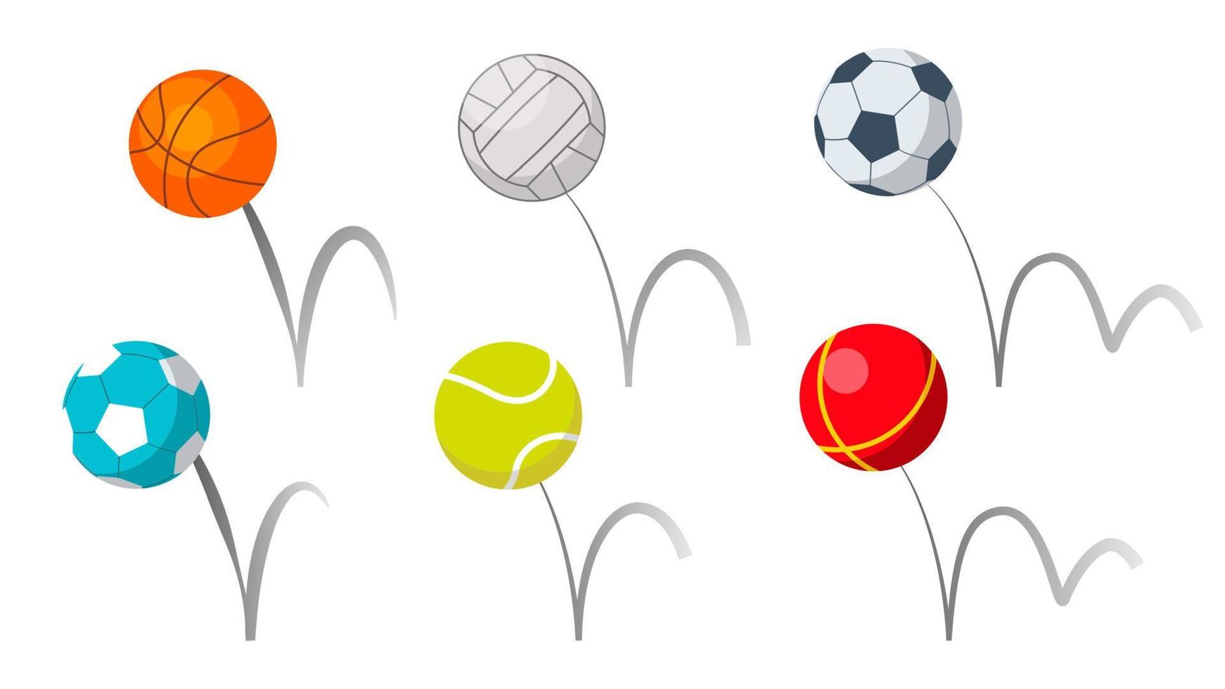 studsa bollar sport spelar Utrustning uppsättning vektor