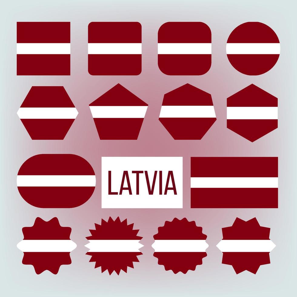 lettische nationalfarben, insignien-vektorsymbole gesetzt vektor