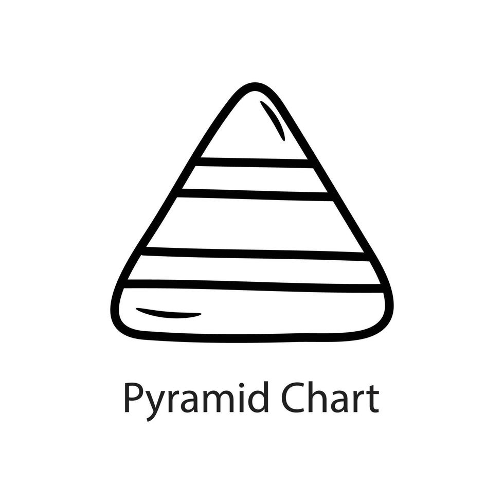Pyramidendiagramm Umriss Icon Design Illustration. Datensymbol auf weißem Hintergrund eps 10-Datei vektor