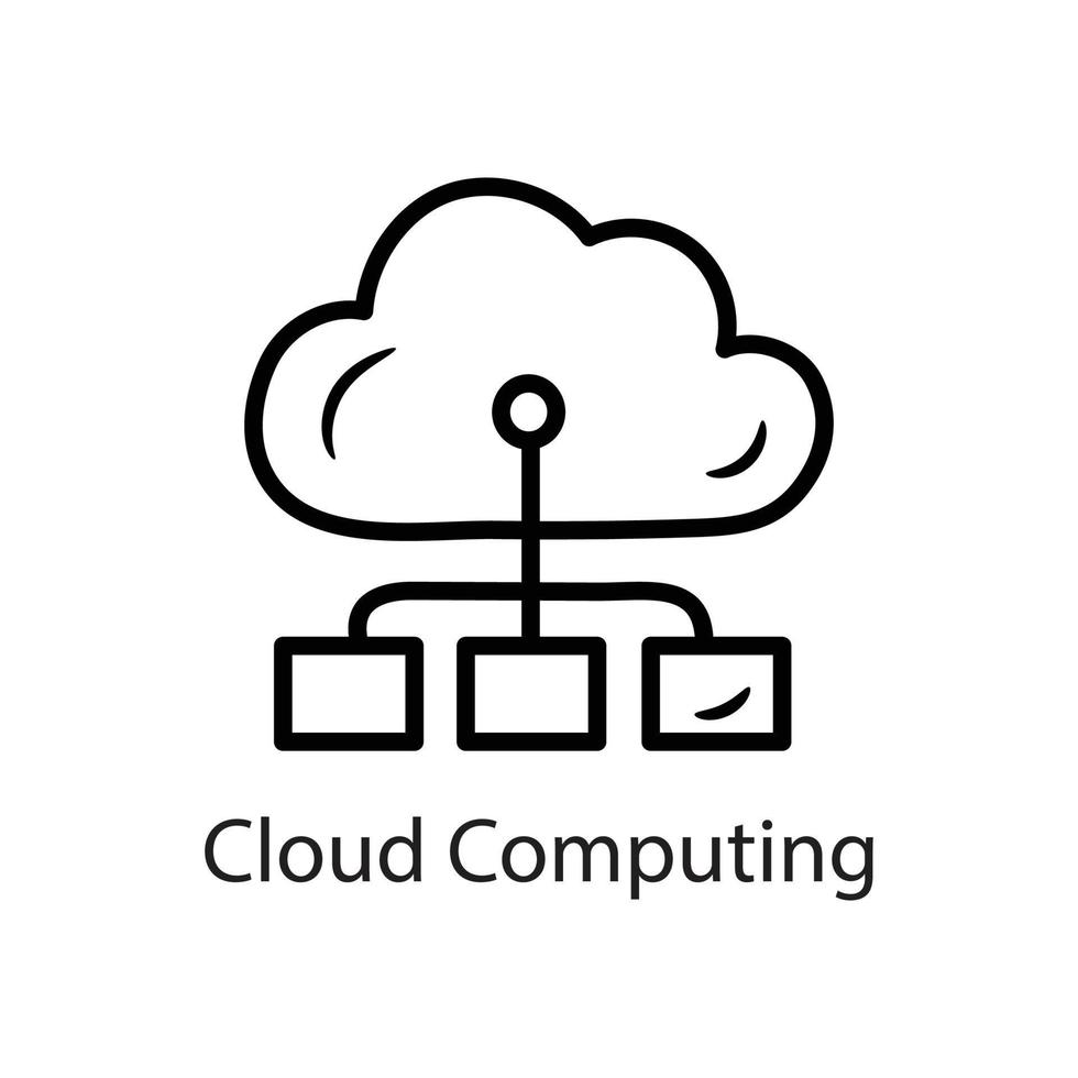 Cloud-Computing-Umriss-Icon-Design-Illustration. Datensymbol auf weißem Hintergrund eps 10-Datei vektor
