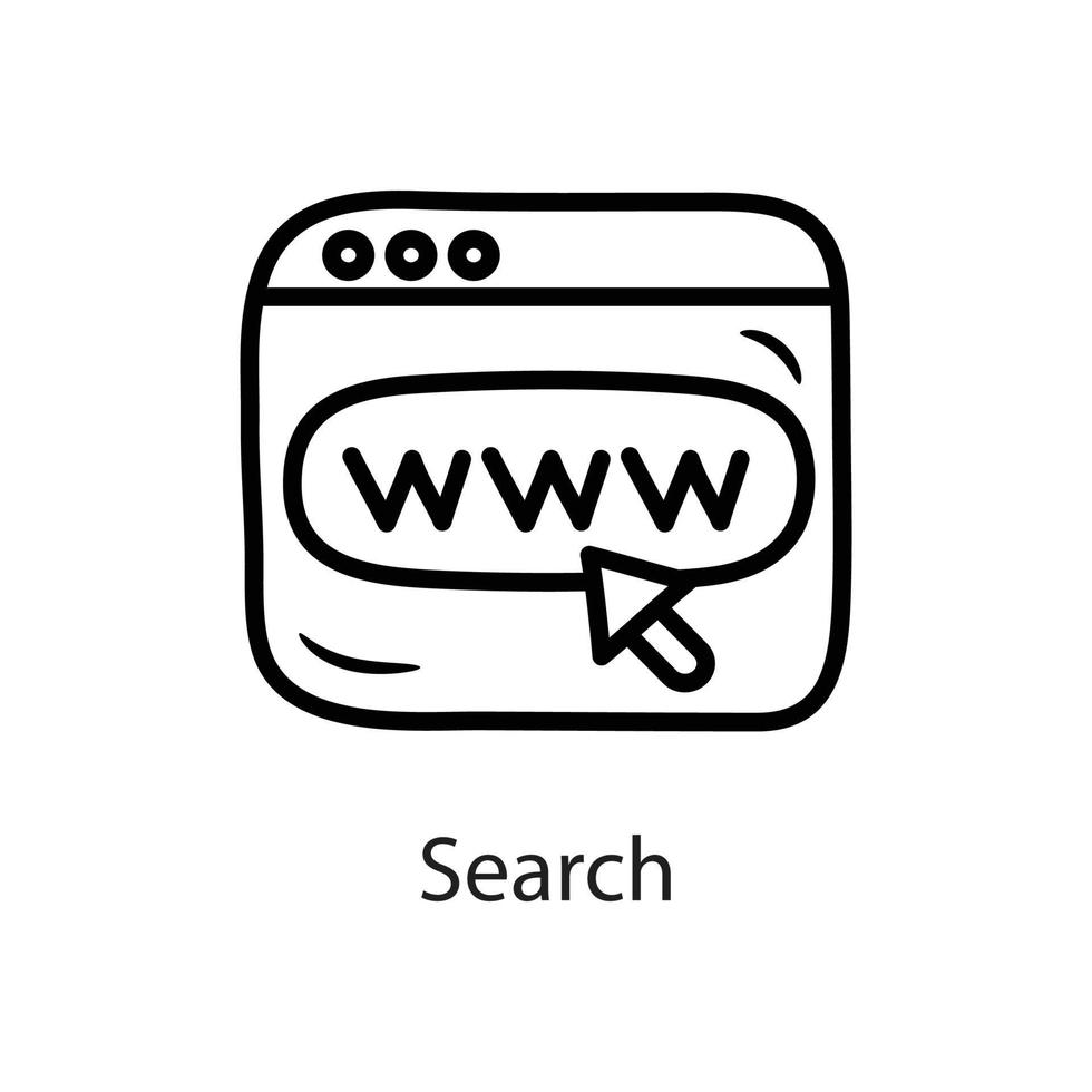Suche Umriss Icon Design Illustration. Datensymbol auf weißem Hintergrund eps 10-Datei vektor