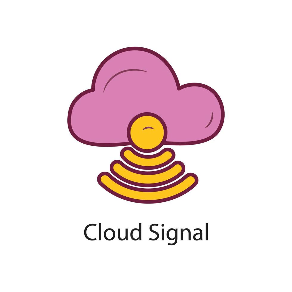 Cloud-Signal gefüllt Umriss-Icon-Design-Illustration. Datensymbol auf weißem Hintergrund eps 10-Datei vektor