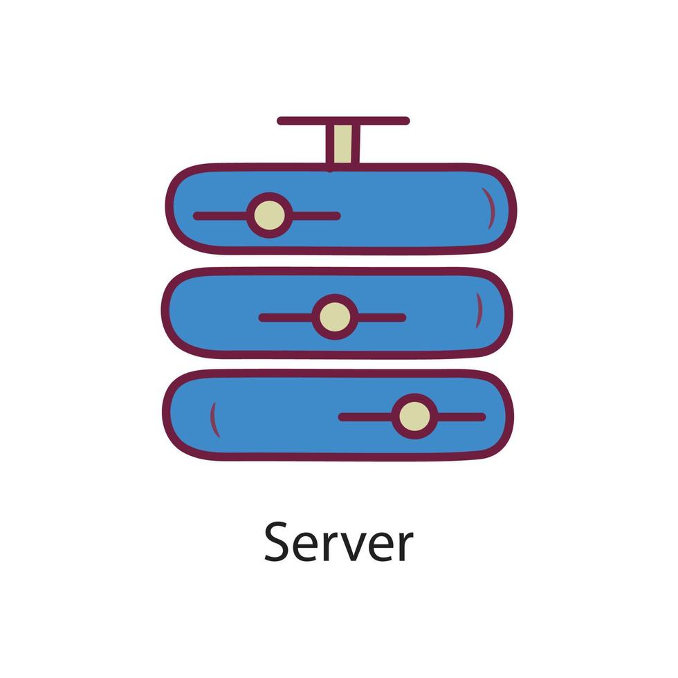 Server gefüllt Umriss-Icon-Design-Illustration. Datensymbol auf weißem Hintergrund eps 10-Datei vektor