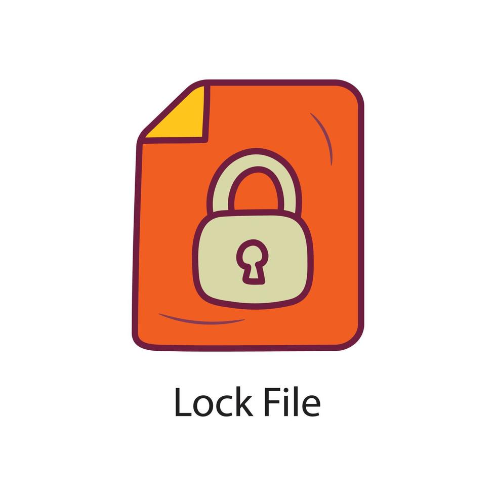 Sperrdatei gefüllt Umriss-Icon-Design-Illustration. Datensymbol auf weißem Hintergrund eps 10-Datei vektor