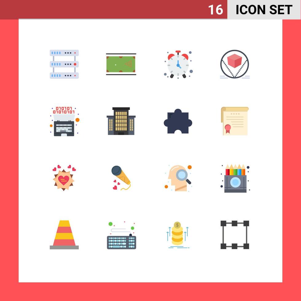 16 universell platt färger uppsättning för webb och mobil tillämpningar artificiell Lagra slå samman paket tidmätare redigerbar packa av kreativ vektor design element