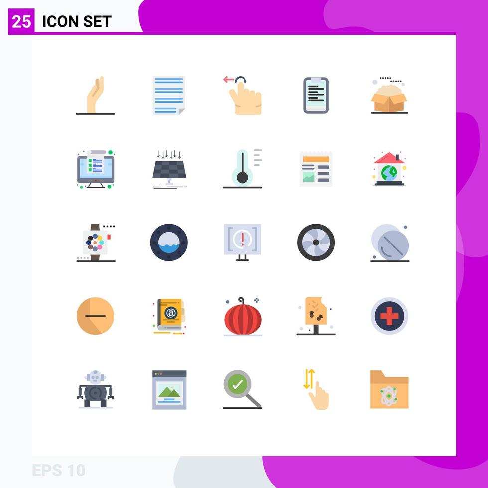 25 thematische Vektor-Flachfarben und editierbare Symbole der Produktbox Fingermotivationstext editierbare Vektordesign-Elemente vektor