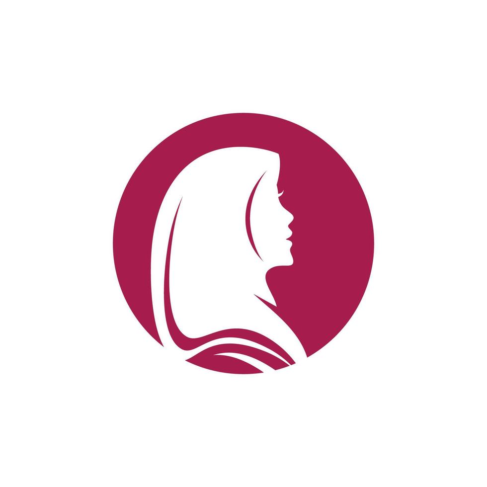 hijab logotyp mall ikon illustration vektor