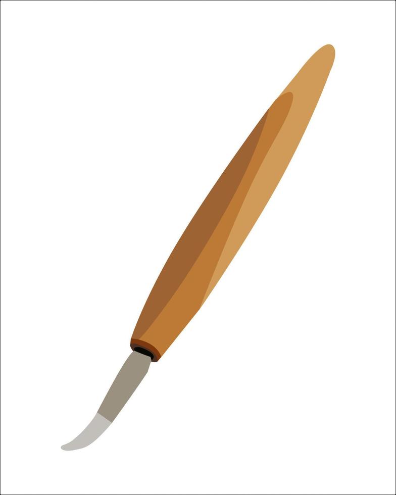 vektor illustration trä träsnideri mejsel isolerat på vit bakgrund. snickeri hand verktyg med trä- hantera