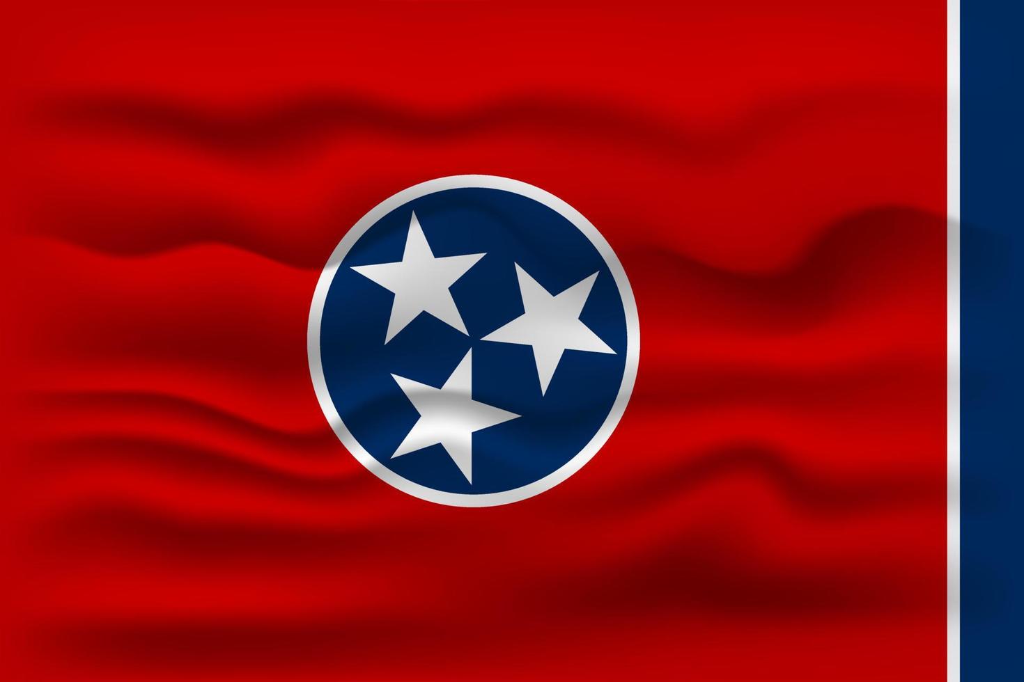 schwenkende Flagge des Bundesstaates Tennessee. Vektor-Illustration. vektor