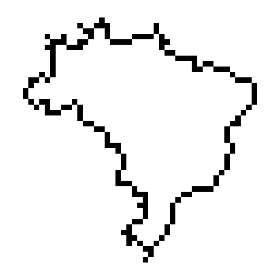 pixel Karta av Brasilien. vektor illustration.