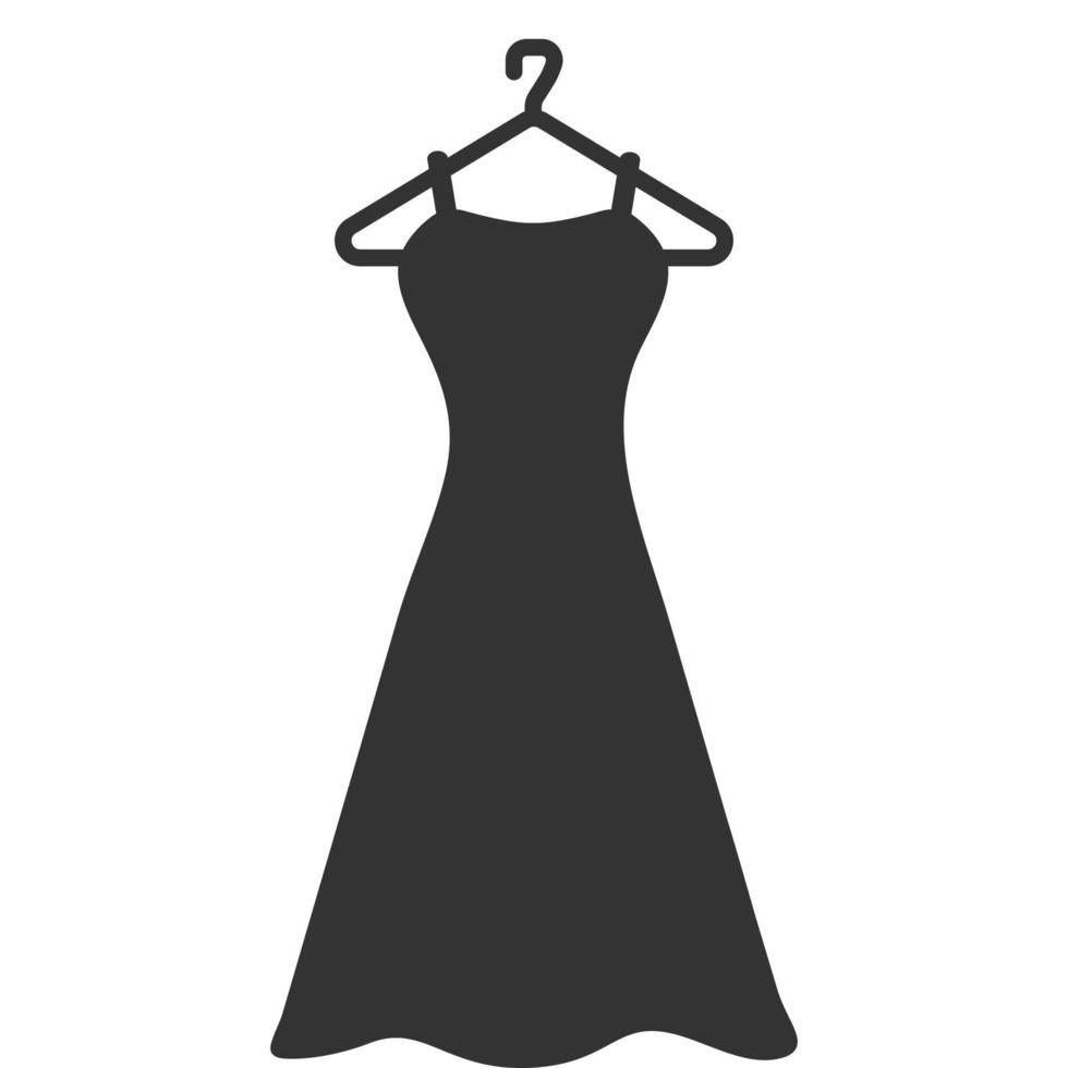 klänning på en galge. vektor platt ikon