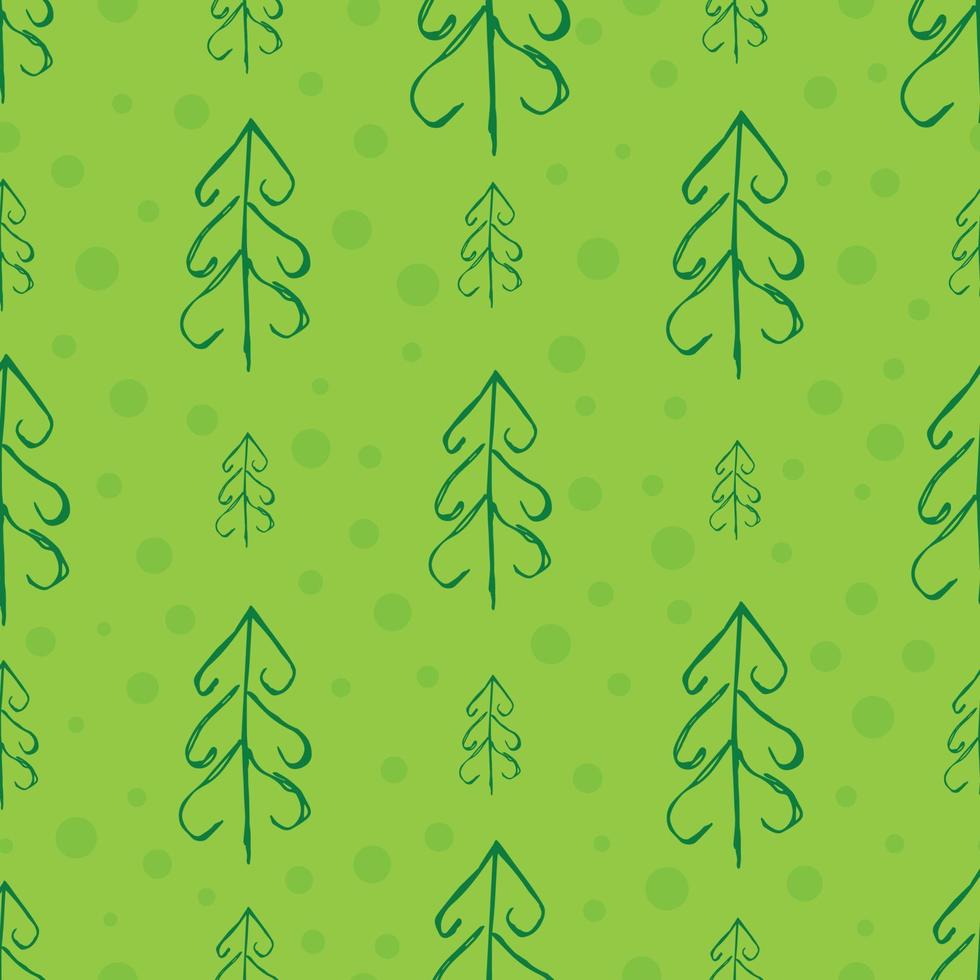 sömlös mönster med hand dragen jul träd. skissat granar. vinter- Semester klotter element. vektor illustration