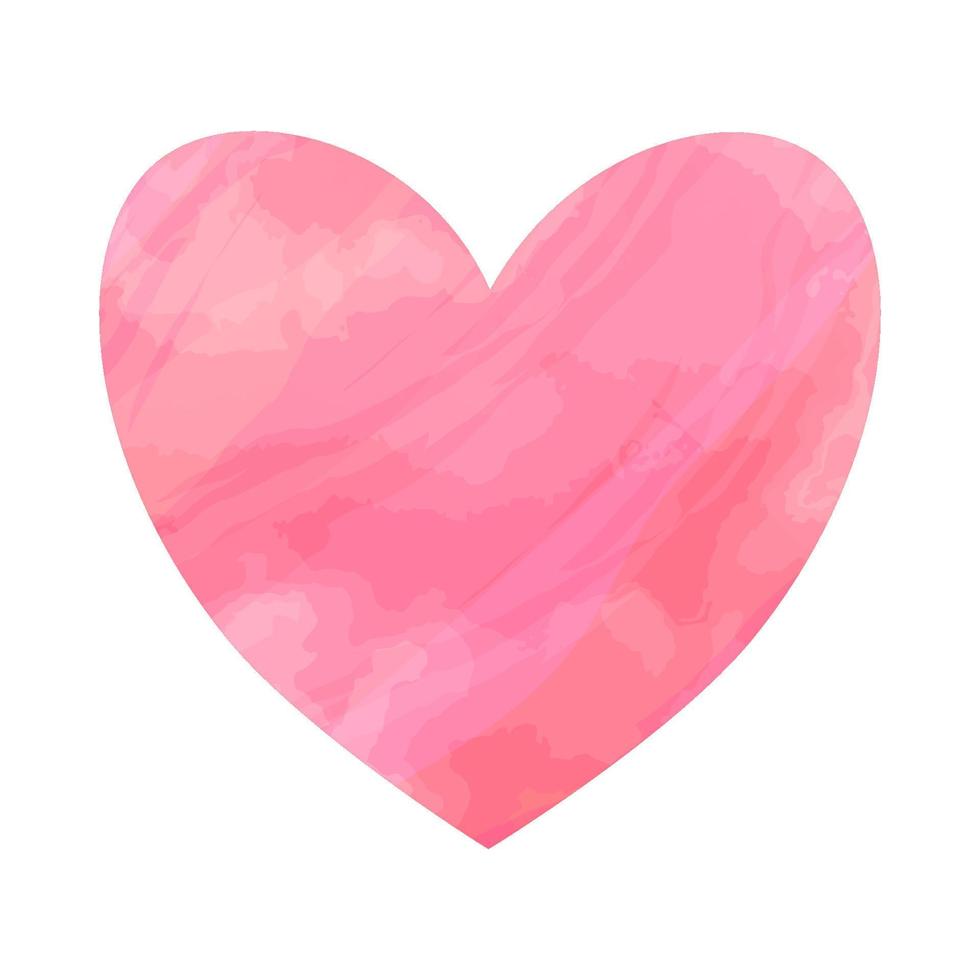 vattenfärg målad rosa hjärta, vektor element för din design. vektor illustration