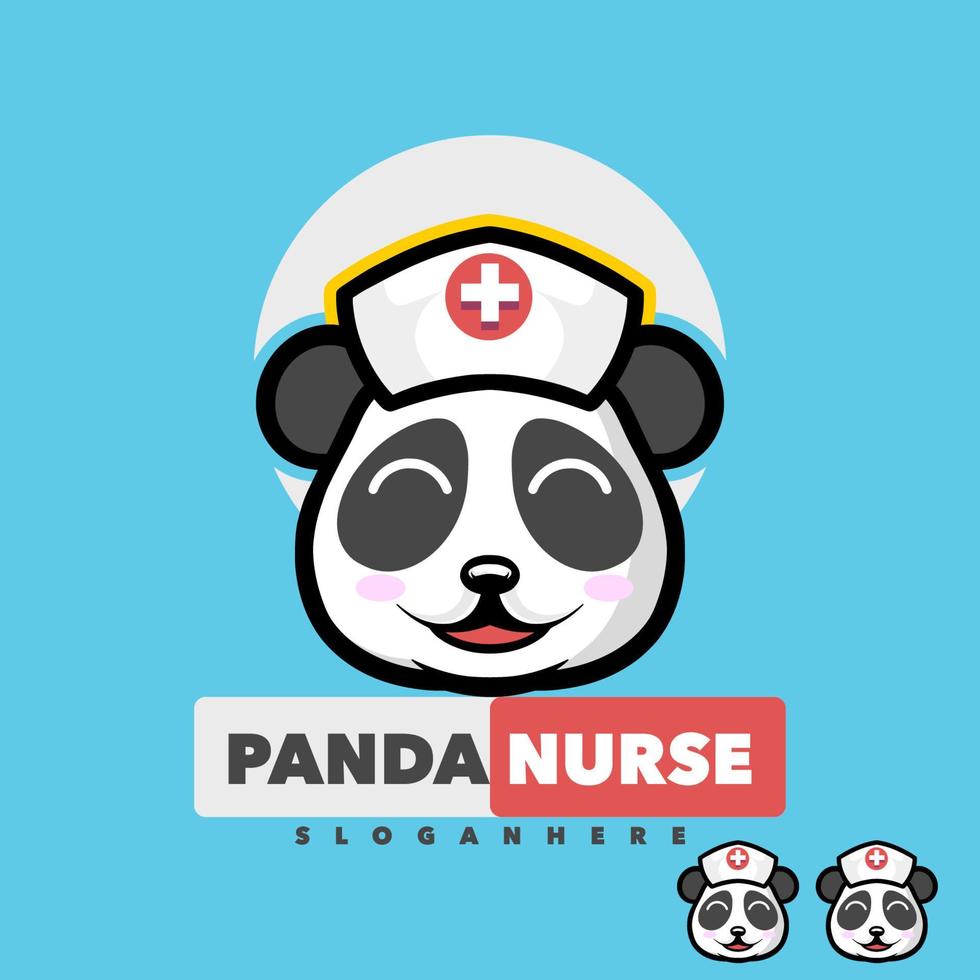 süße Panda-Krankenschwester vektor