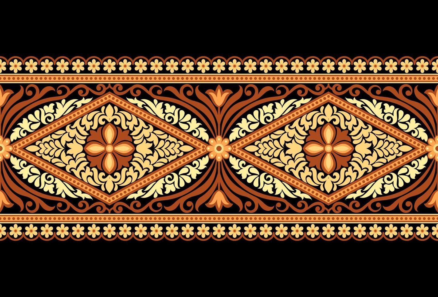 geometrisches ethnisches muster nahtlose blumenfarbe orientalisch. nahtloses Muster. Design für Stoff, Vorhang, Hintergrund, Teppich, Tapete, Kleidung, Verpackung, Batik, Stoffvektorillustration. vektor