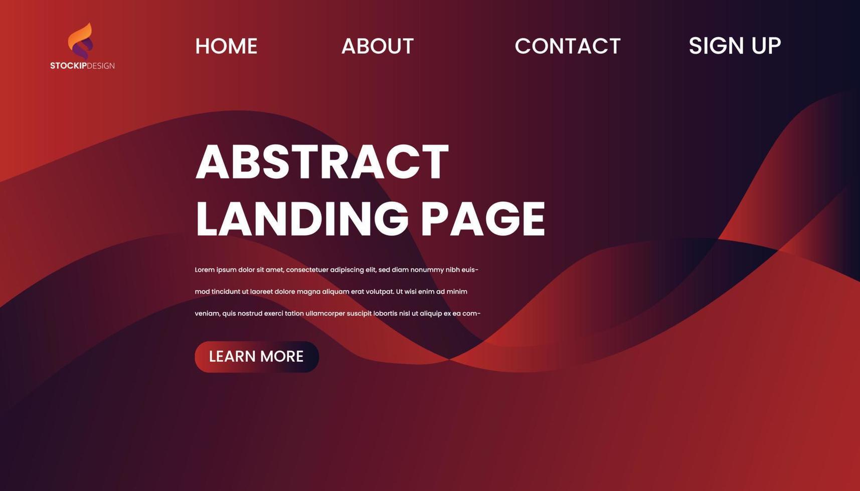 Landing Page Design kostenloser Vektor