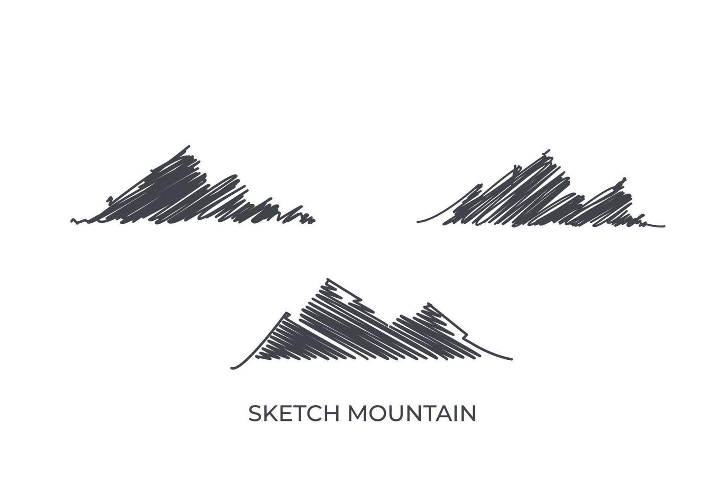 skiss konst bergen uppsättning vektor