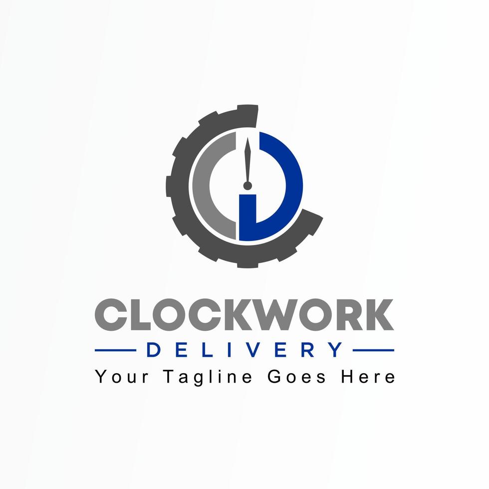 Buchstabe oder Wort cw oder cg serifenlose Schriftart mit Uhr- und Zahnradbild-Grafiksymbol-Logo-Design-abstraktem Konzept-Vektorbestand, kann als Unternehmensidentität in Bezug auf Geschwindigkeit oder Zeit verwendet werden vektor