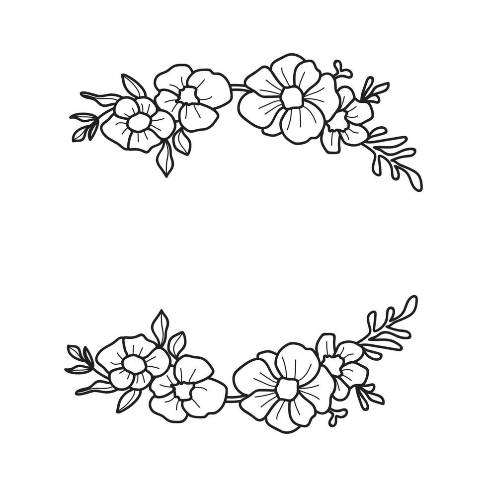 Kunstsammlung von natürlichen floralen Kräuterblättern Blumen im Silhouettenstil. elegante illustration der dekorativen schönheit für handgezeichnetes blumenmuster vektor