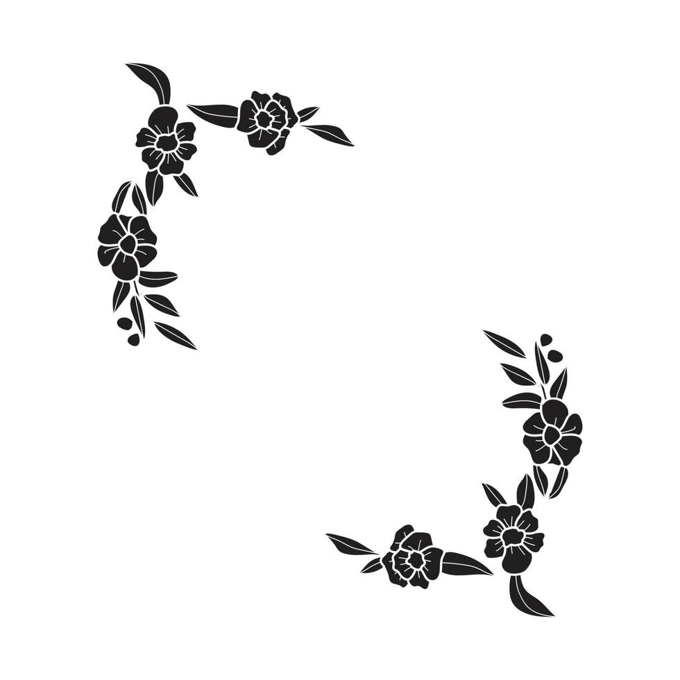 Kunstsammlung von natürlichen floralen Kräuterblättern Blumen im Silhouettenstil. elegante illustration der dekorativen schönheit für handgezeichnetes blumenmuster vektor